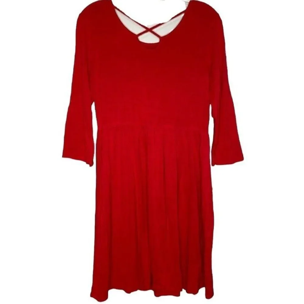 Justice Unicorn Dress Long Sleeve Magical Super Soft Criss Cross Back Sz 18/20‎